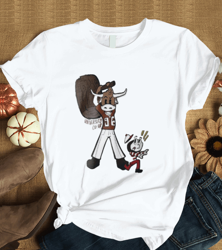 Texas Longhorns University Co Op Cartoon Longhorn 96 Football T-Shirt