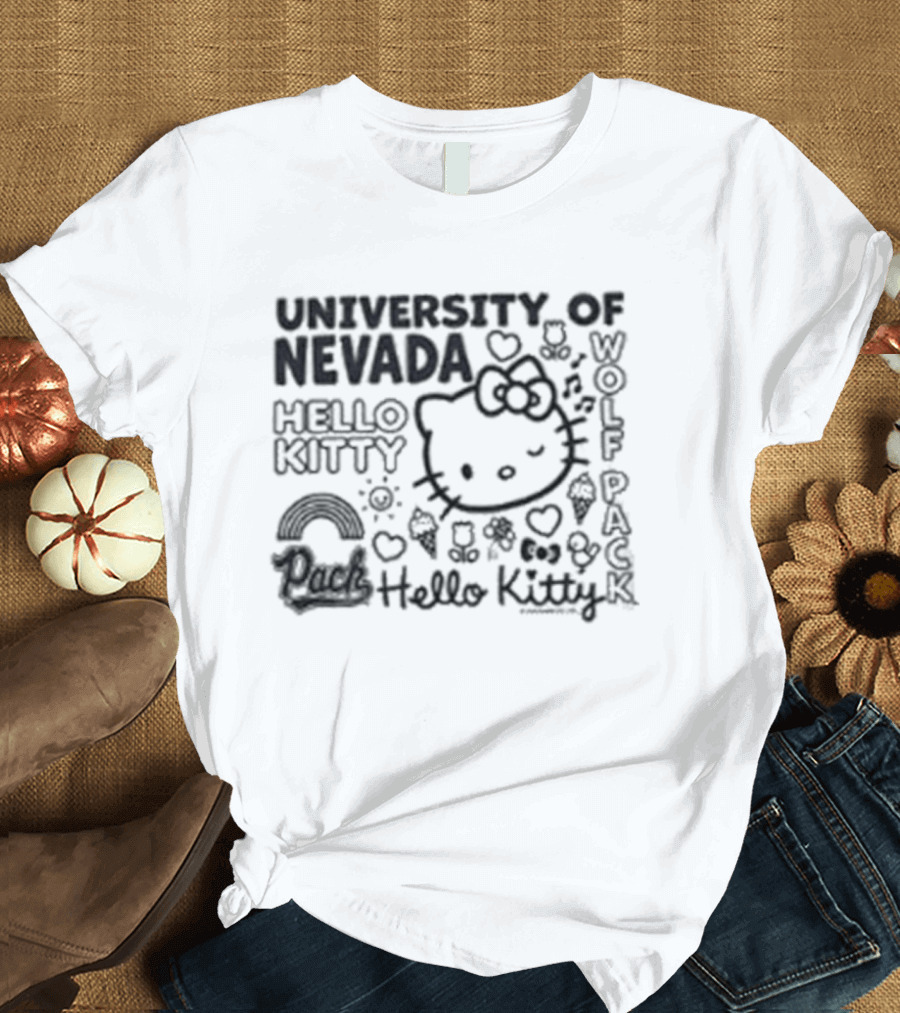 University Of Nevada Hello Kitty Wolf Pack Collegiate Collaboration T-Shirt