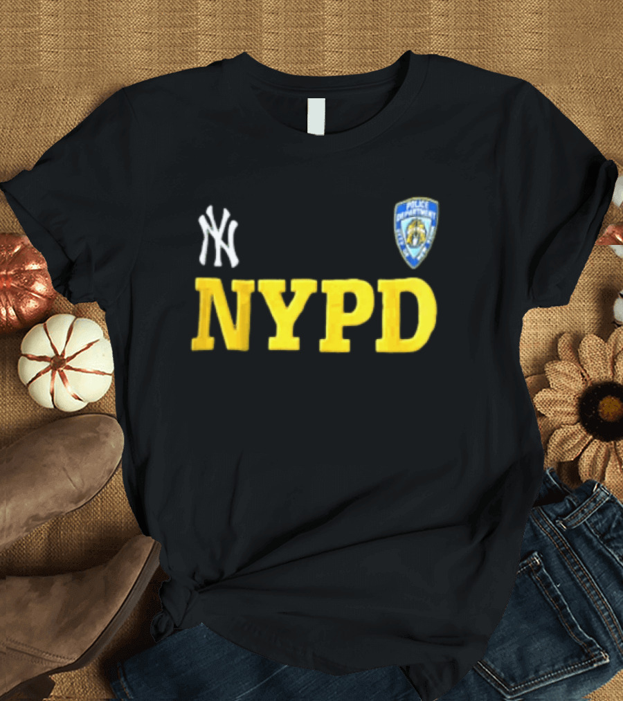 2026 New York Yankees NYPD Collaboration NY Logo And Police T-Shirt