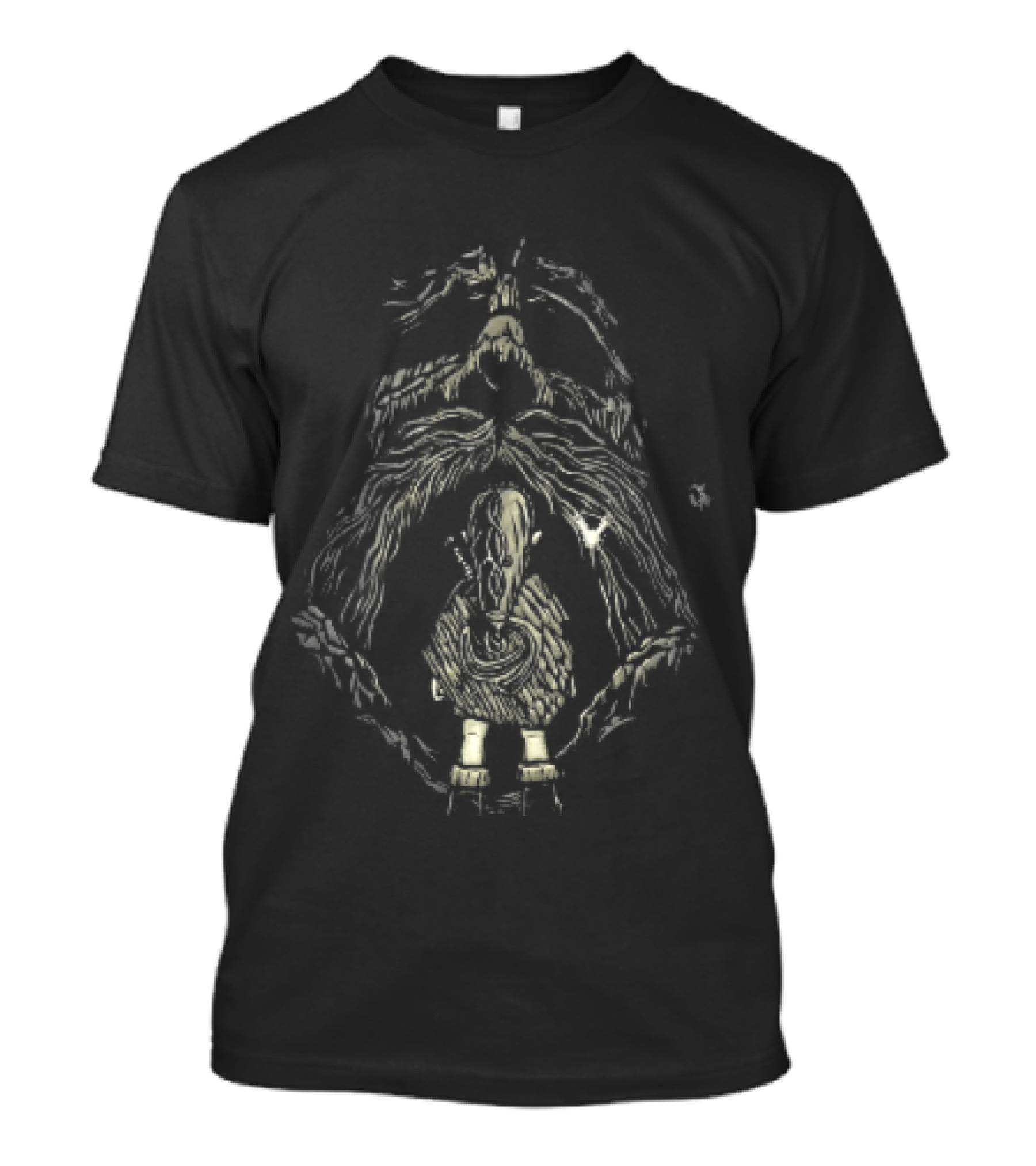 Link Back View At Great Deku Tree Glowing Fairy Entrance T-Shirt
