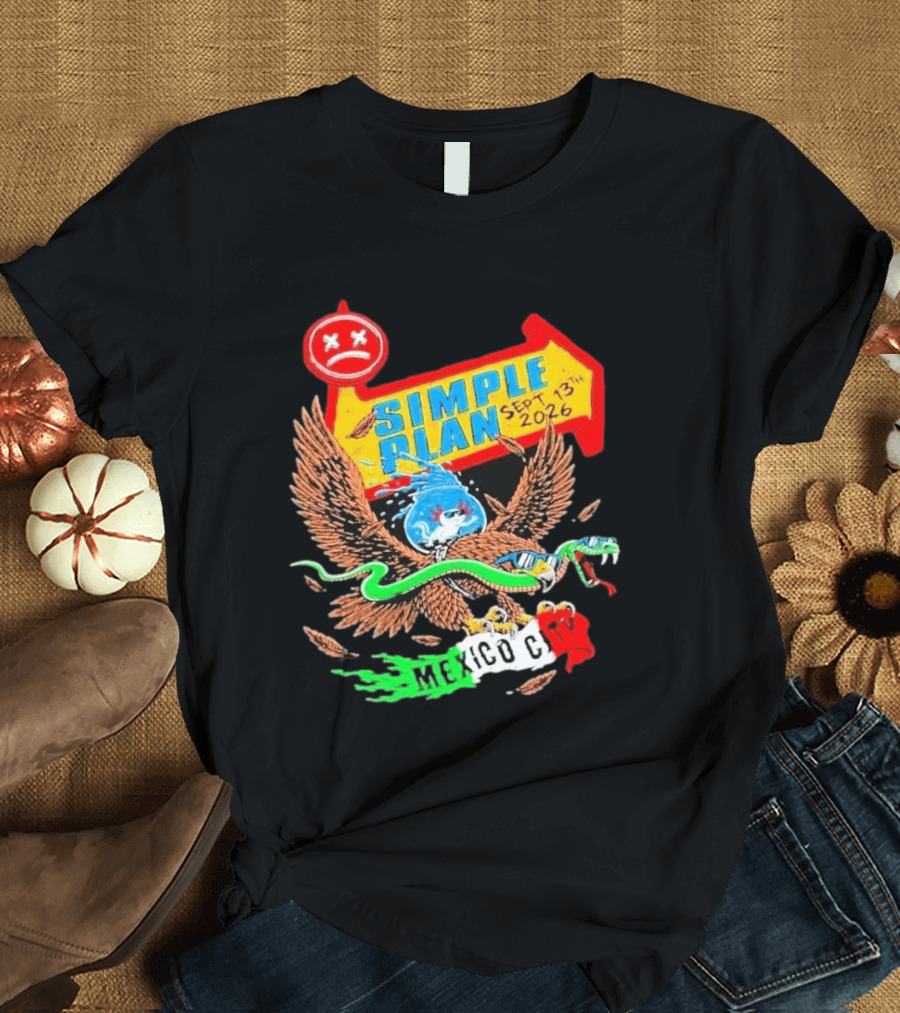 Simple Plan Vans Warped Tour Sep 13 2026 Mexico City Event T-Shirt