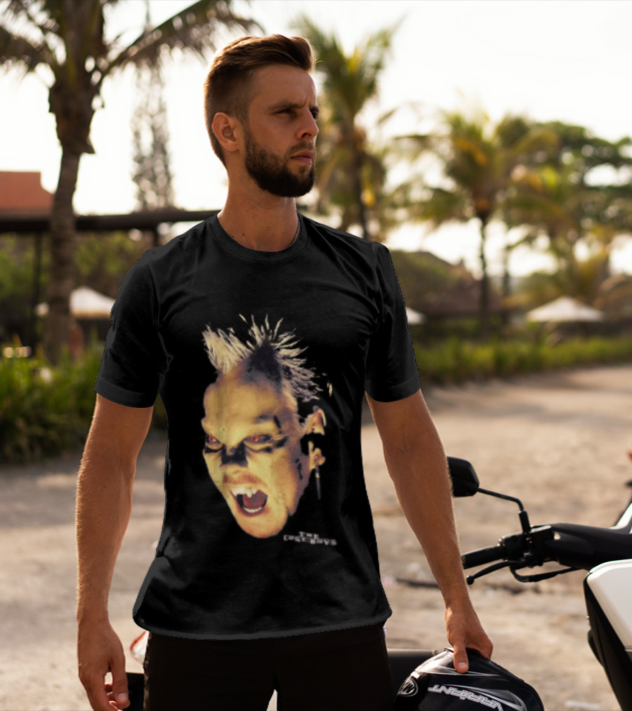 The Lost Boys David Vampire Face Silver Bullet Earring T-Shirt