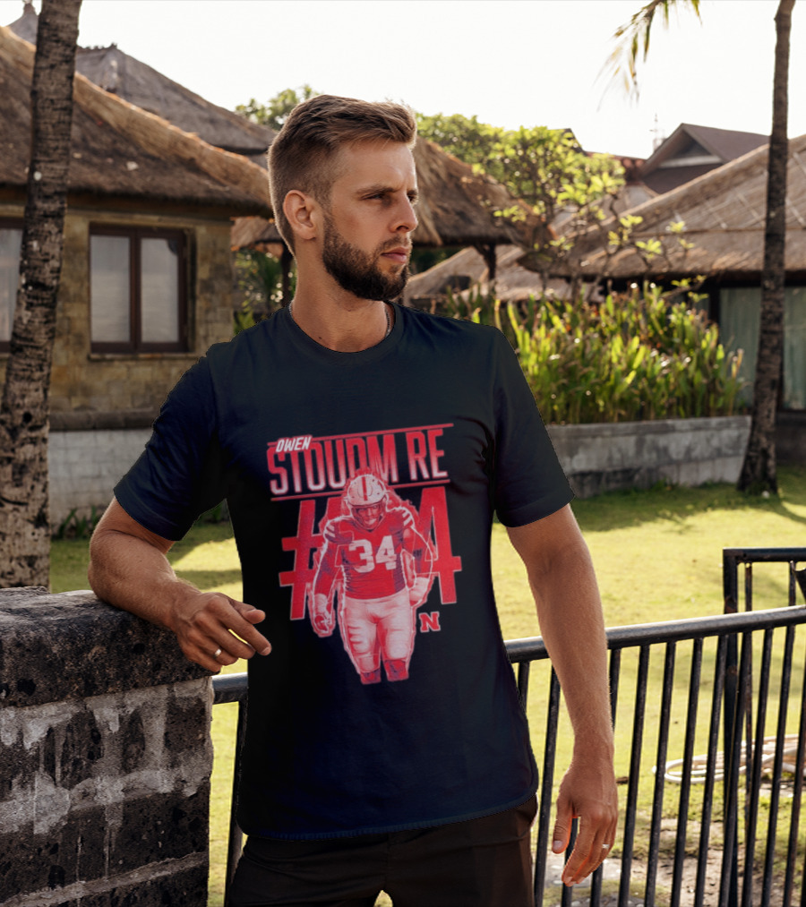 Owen Stoudmire 34 Nebraska Cornhuskers Football Player T-Shirt