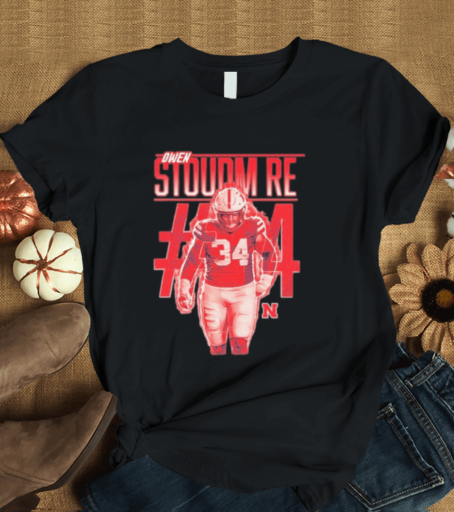 Owen Stoudmire 34 Nebraska Cornhuskers Football Player T-Shirt