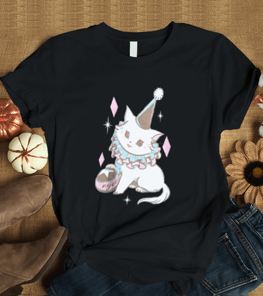 Popverse Superfans NYCC 2026 Mock Neck Cat Clown Nyeee T-Shirt