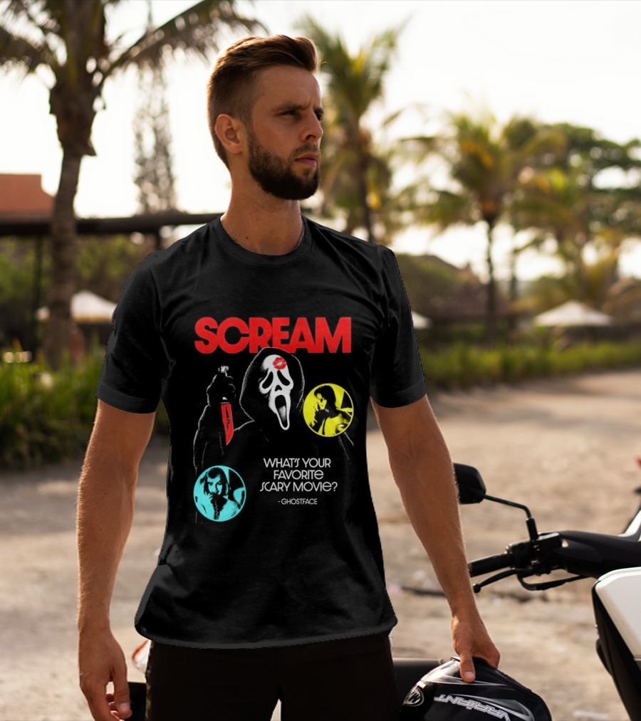 Scream Ghostface What's Your Favorite Scary Movie? T-Shirt