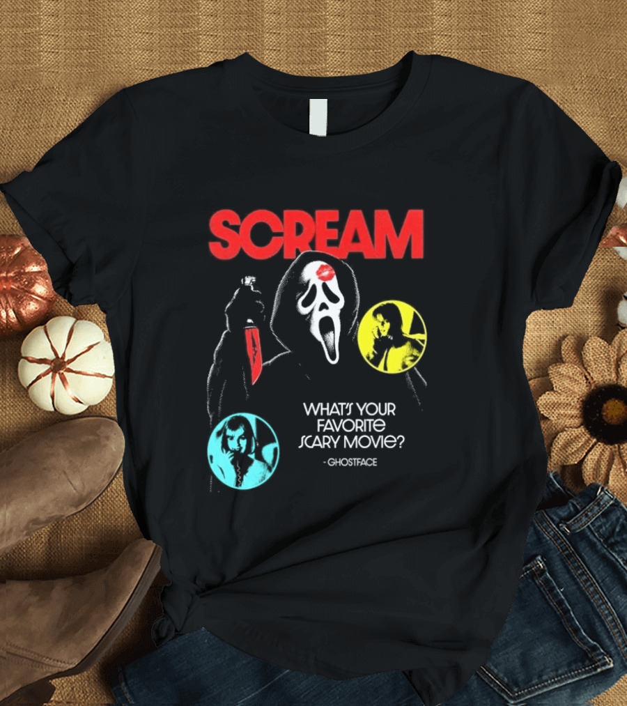 Scream Ghostface What's Your Favorite Scary Movie? T-Shirt
