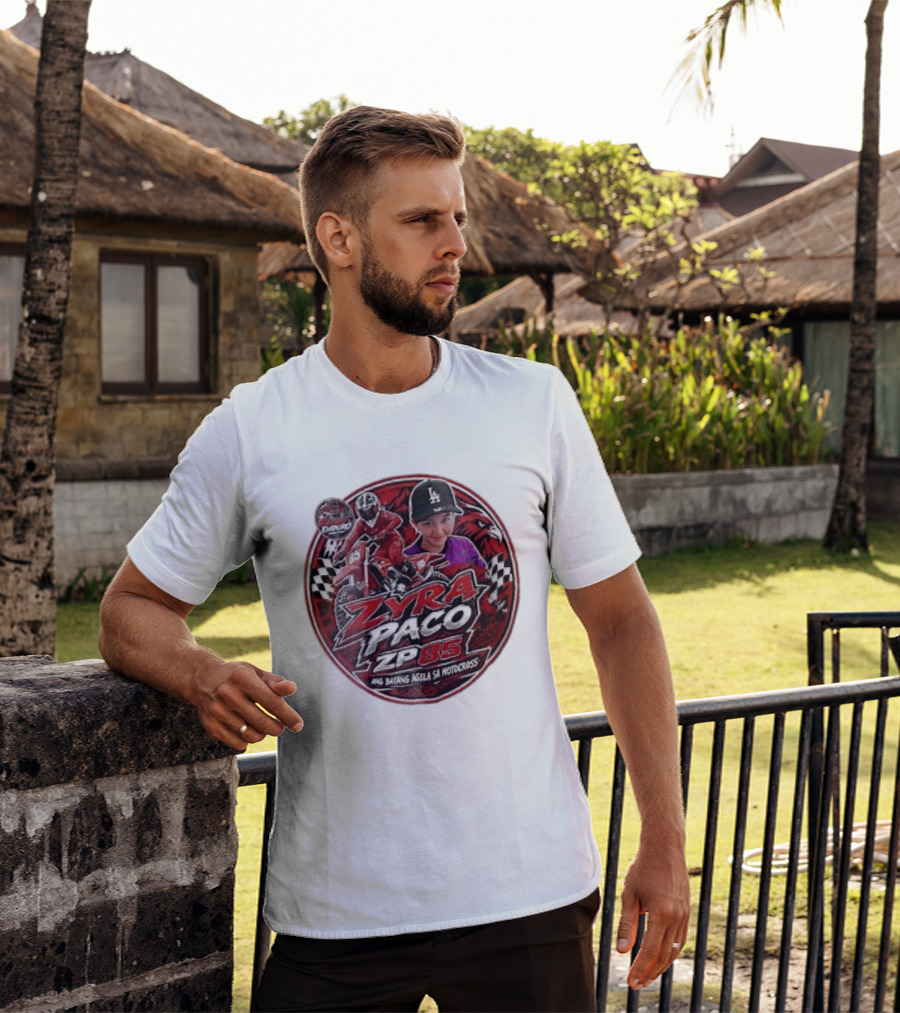 Zyra Paco ZP85 Enduro Ang Batang Agila SA Motocross Dirt Bike Rider Eagle Checkered Flags T-Shirt