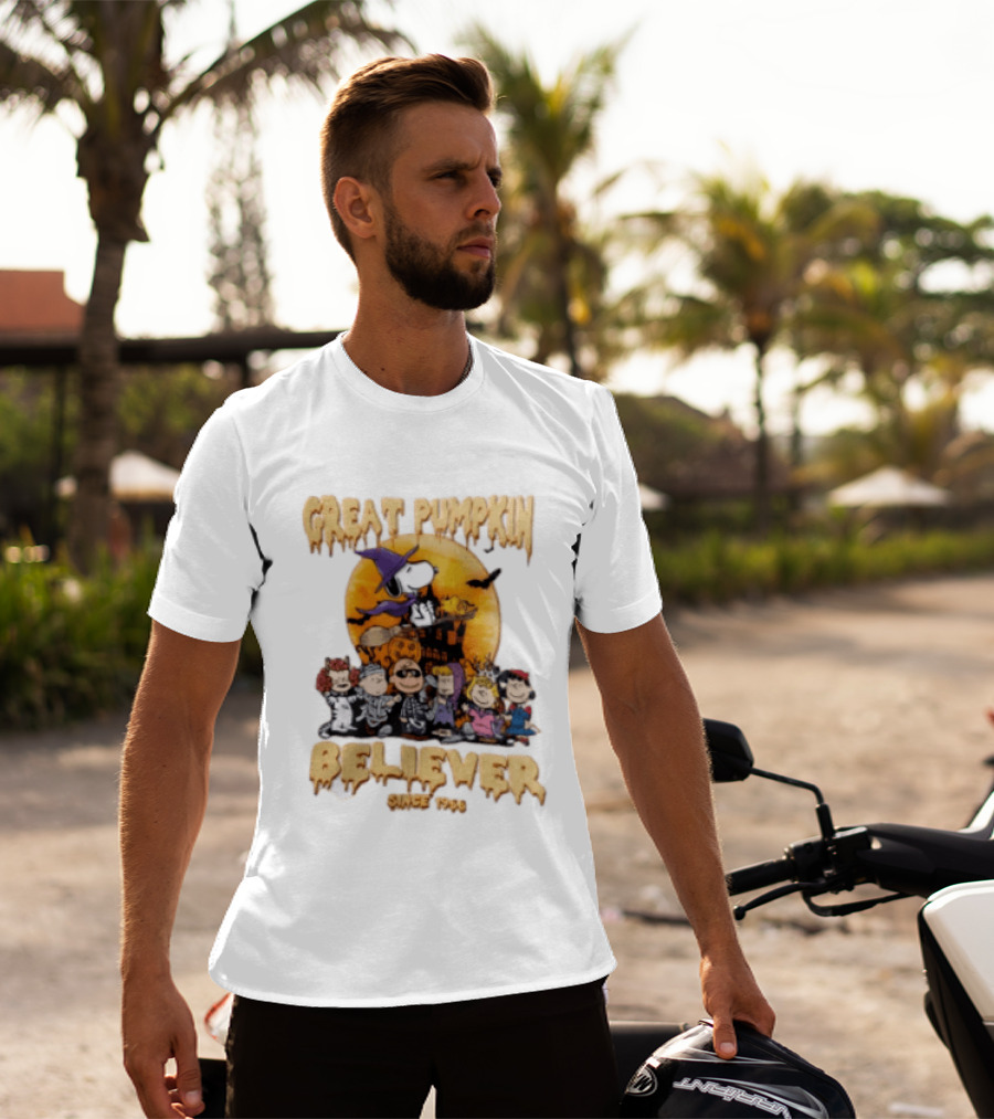 Great Pumpkin Believer Since 1966 Peanuts Halloween Snoopy Woodstock Charlie Brown Linus Sally Lucy Iconic Cartoon T-Shirt