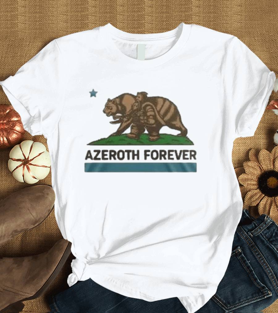 World Of Warcraft Azeroth Forever 2026 Special New California Republic Bear Warrior T-Shirt