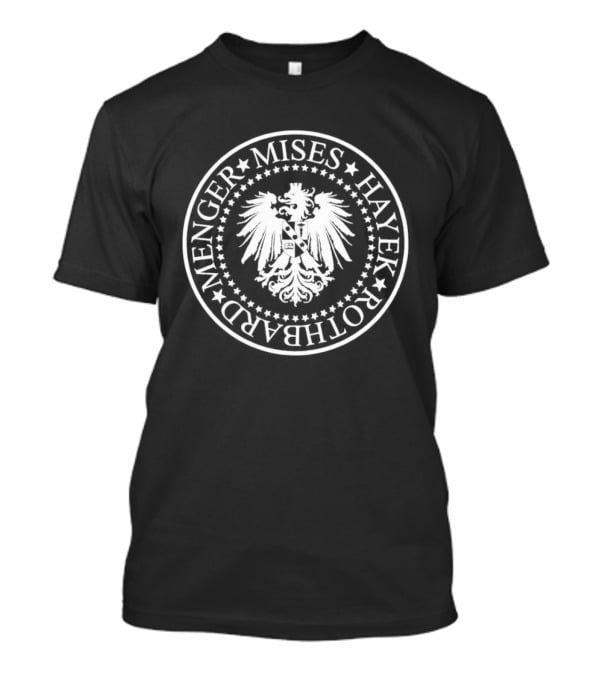 Austrian School Of Economics Mises Hayek Rothbard Menger Crest T-Shirt