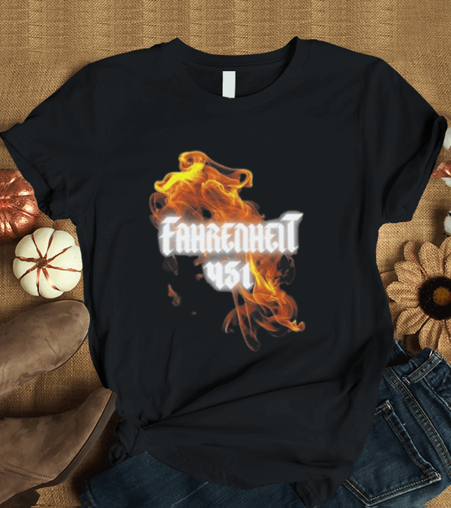 Fahrenheit 451 I'm With The Banned Books World Tour 2026 Flames T-Shirt