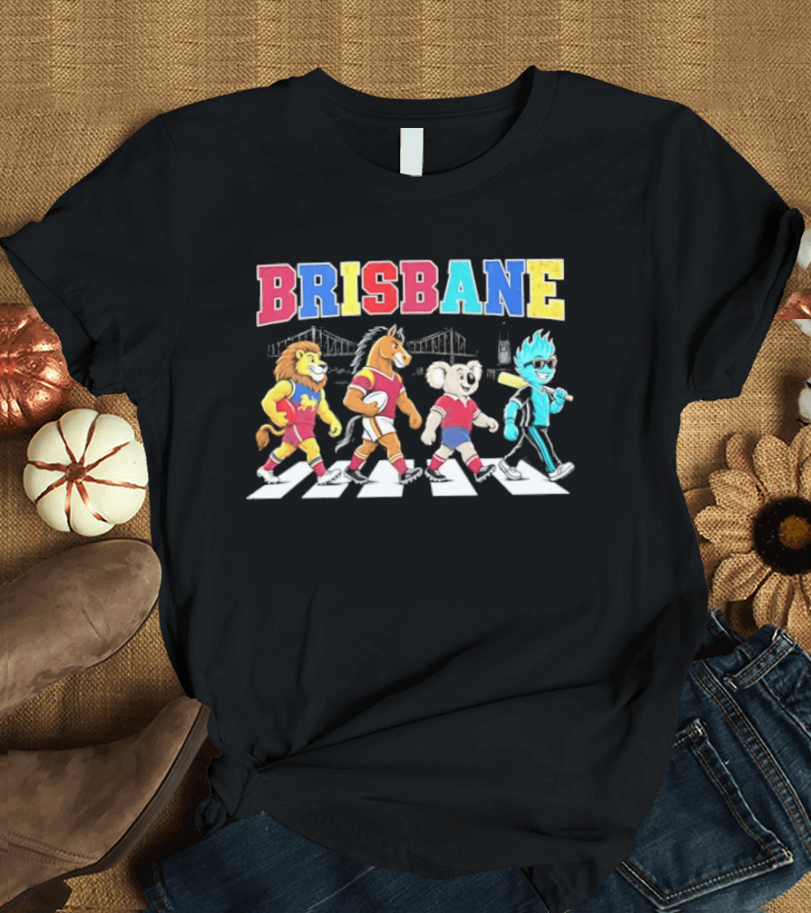 Brisbane Lions Koala Characters Abbey Road Crossing T-Shirt