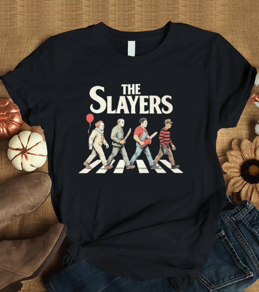 The Slayers Horror Characters Abbey Road Halloween T-Shirt