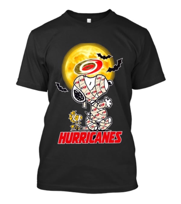 Carolina Hurricanes Snoopy Woodstock Mummy Halloween Moon Bats T-Shirt