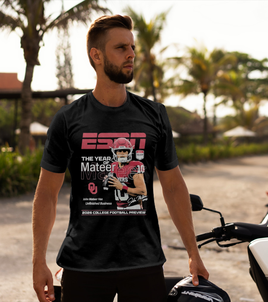 ESPN The Year Of Mateer 2026 College Football Preview John Mateer Has Unfinished Business T-Shirt