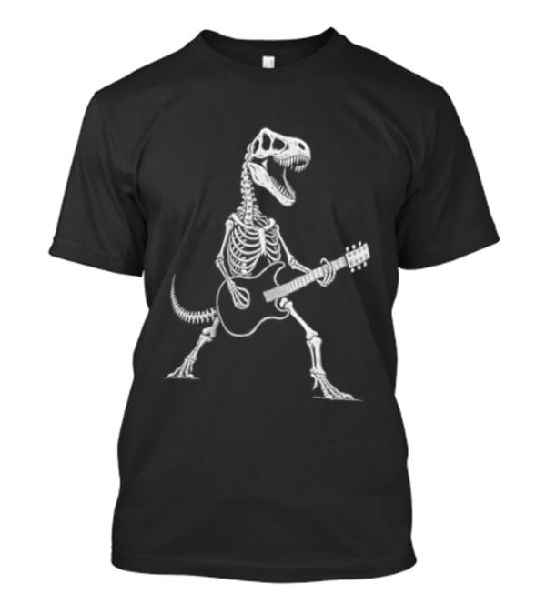 Tyrannosaurus Rex Skeleton Jamming With Electric Guitar T-Shirt