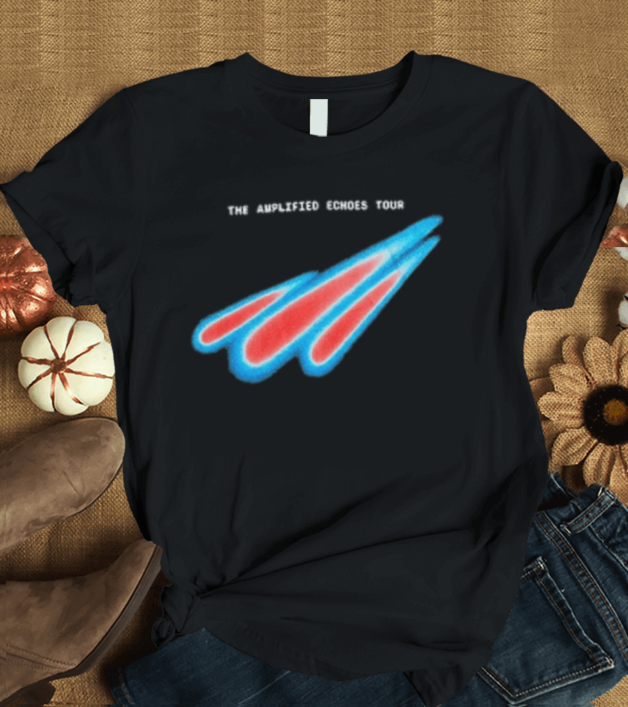 Manchester Orchestra The Amplified Echoes Tour Vibrant Blue Red Streaks T-Shirt