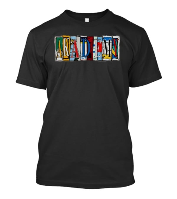 The Akademy Store License Plate Art Alphabet Letters T-Shirt