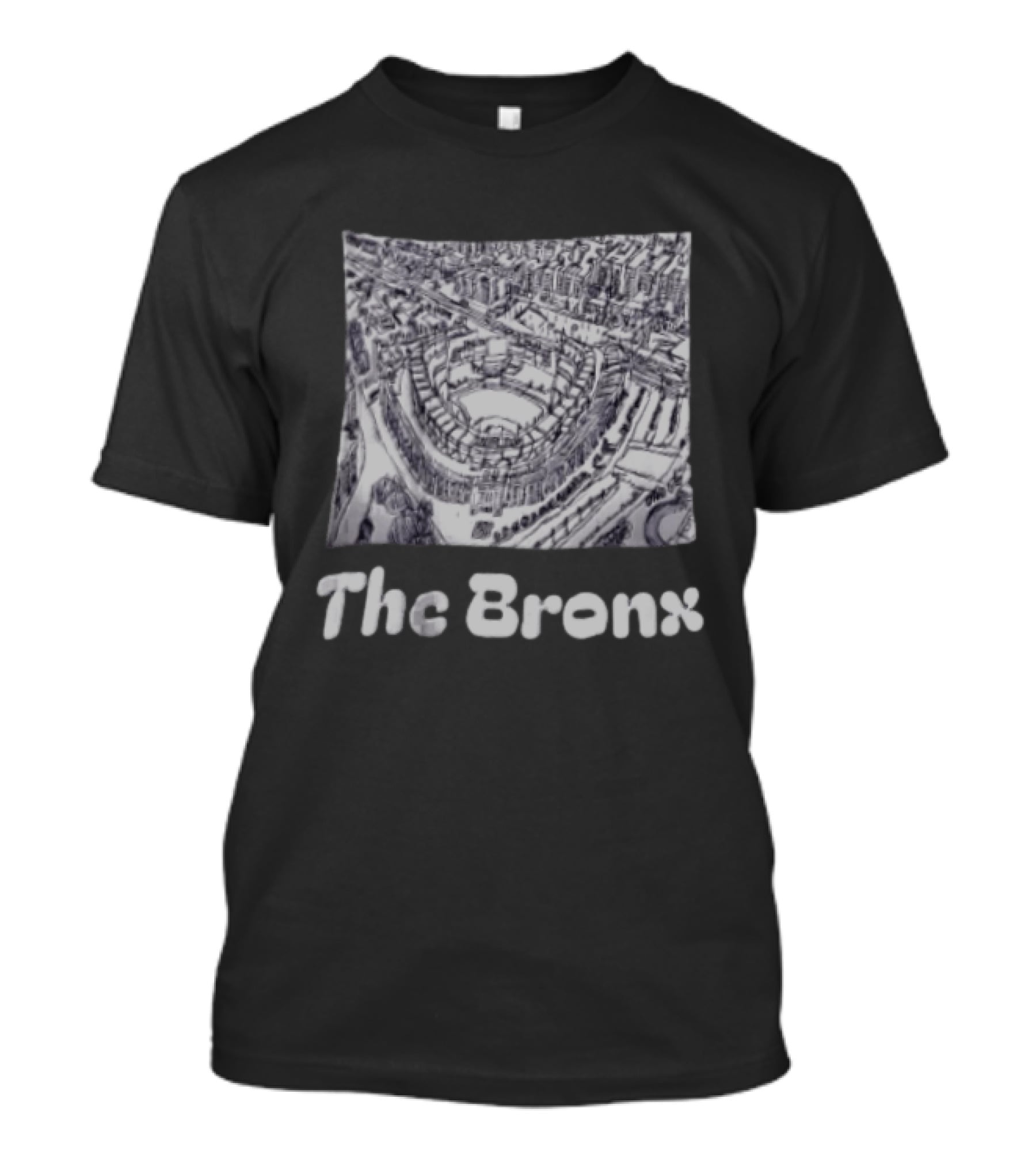 Bronx Yankee Stadium Detailed Sketch Arial View T-Shirt