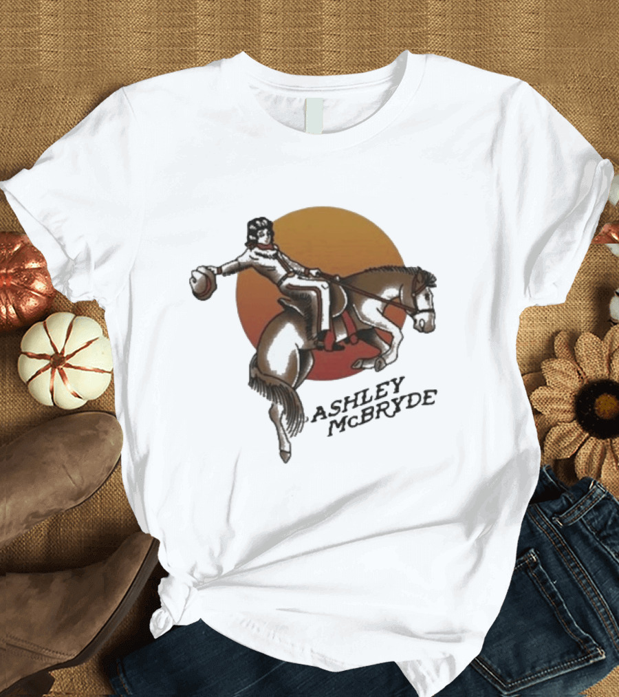 Ashley McBryde Bucking Cowgirl Vintage Sunset Rider T-Shirt
