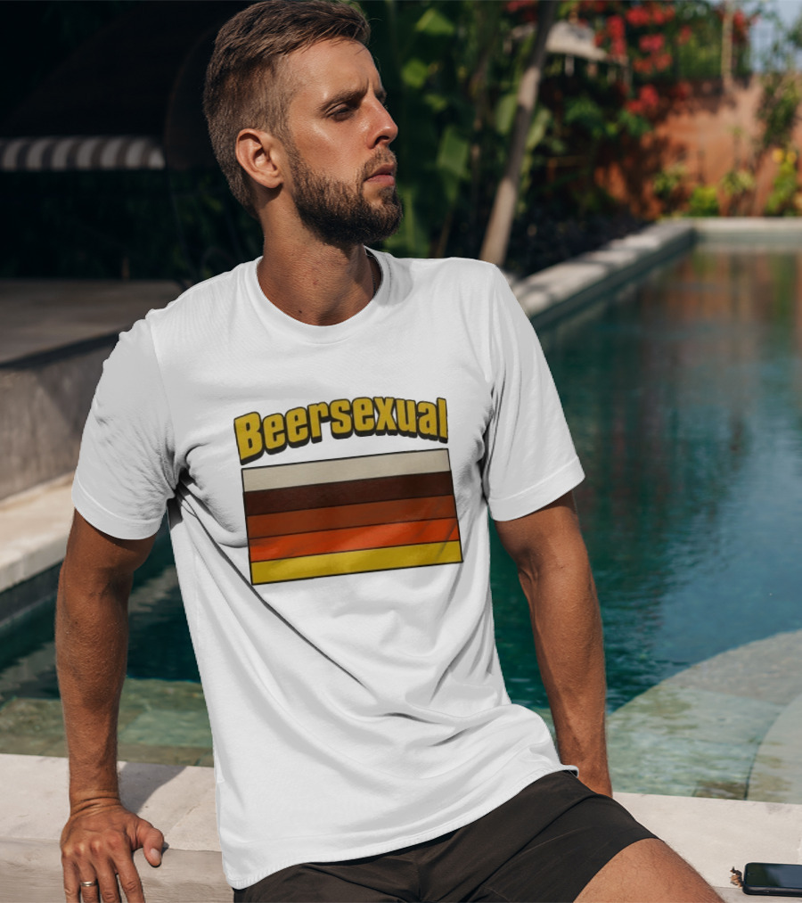 Beersexual Striped Flag With Bold Earth Tones T-Shirt
