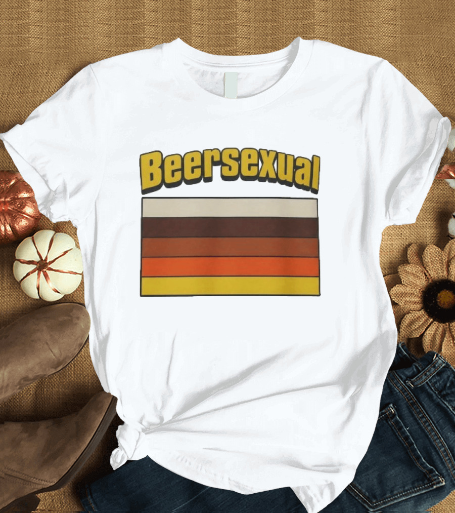 Beersexual Striped Flag With Bold Earth Tones T-Shirt