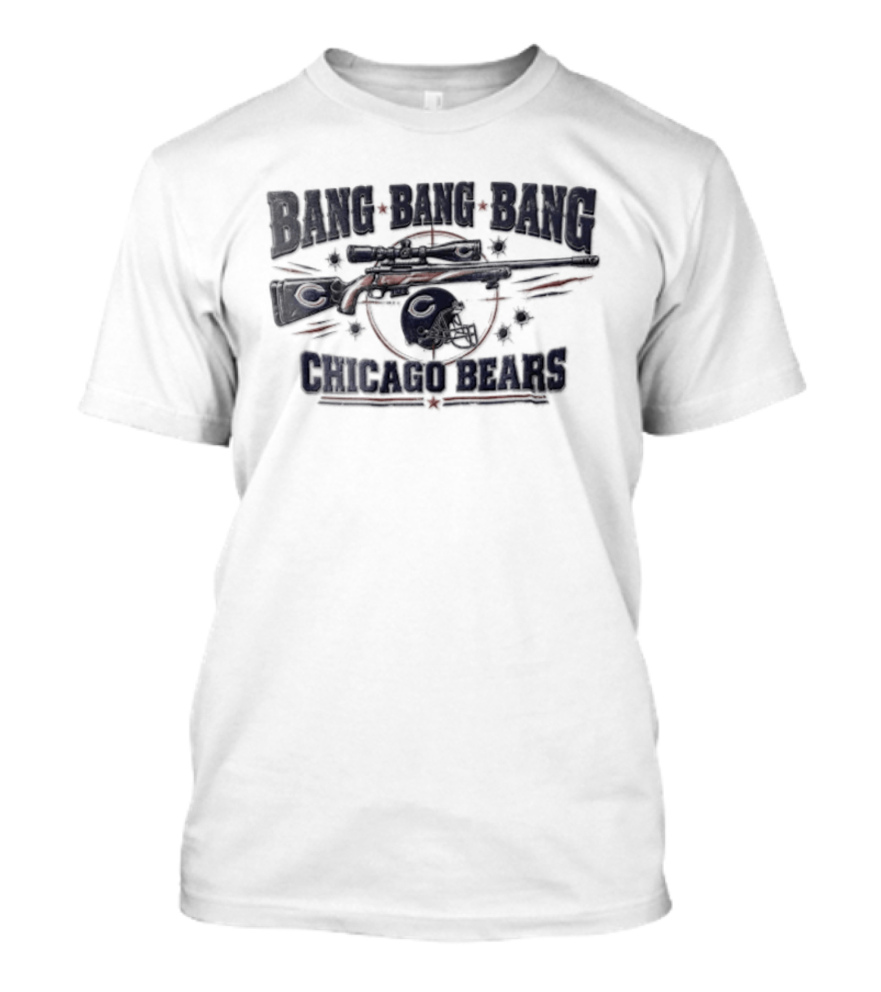 Chicago Bears Bang Bang Bang Sniper Rifle Football Helmet Target T-Shirt