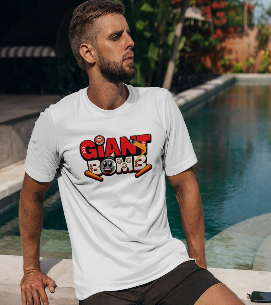 Giant Bomb Pinball Arcade Game Logo Retro Style Hat T-Shirt