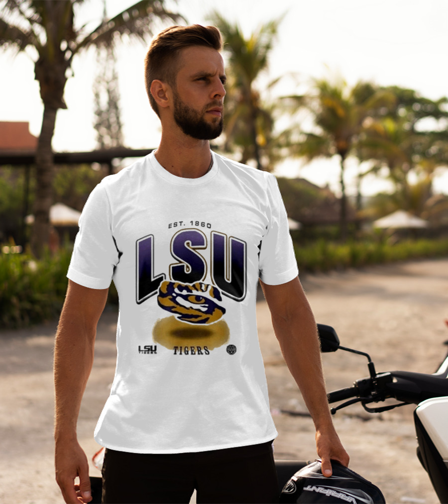 LSU Tigers Est. 1860 Bold Letter Tiger T-Shirt