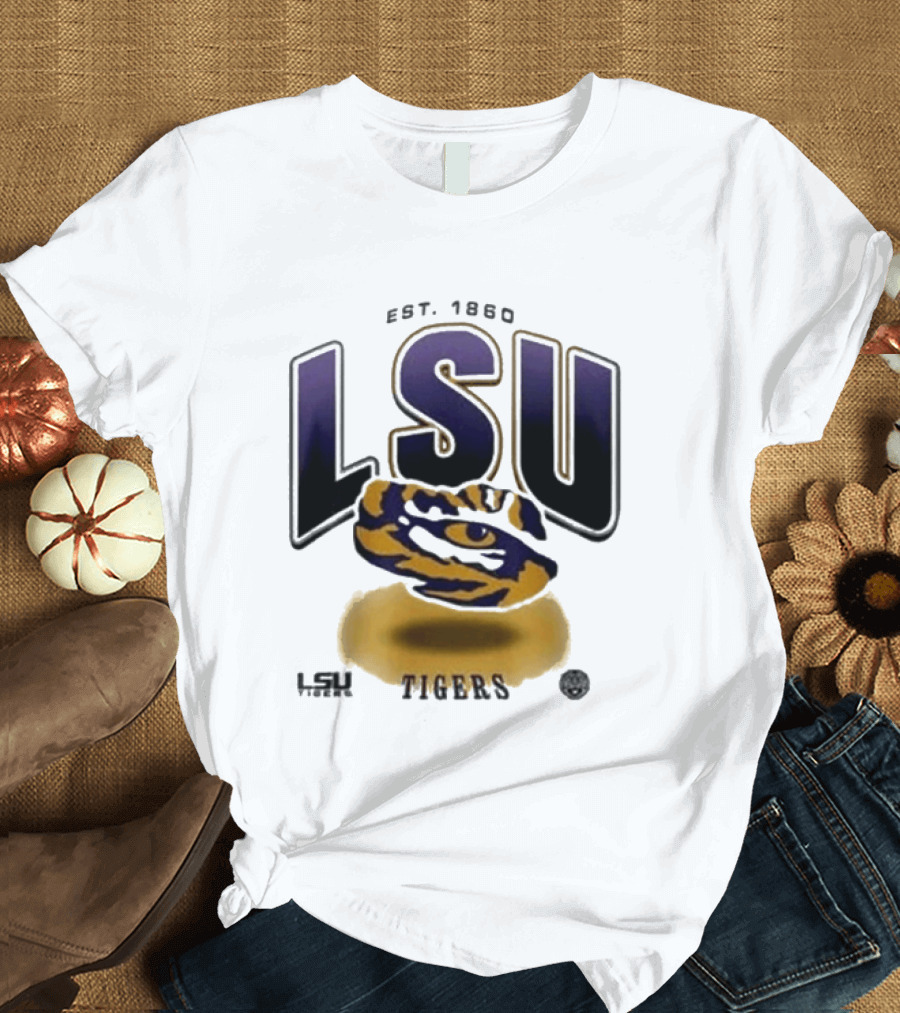 LSU Tigers Est. 1860 Bold Letter Tiger T-Shirt