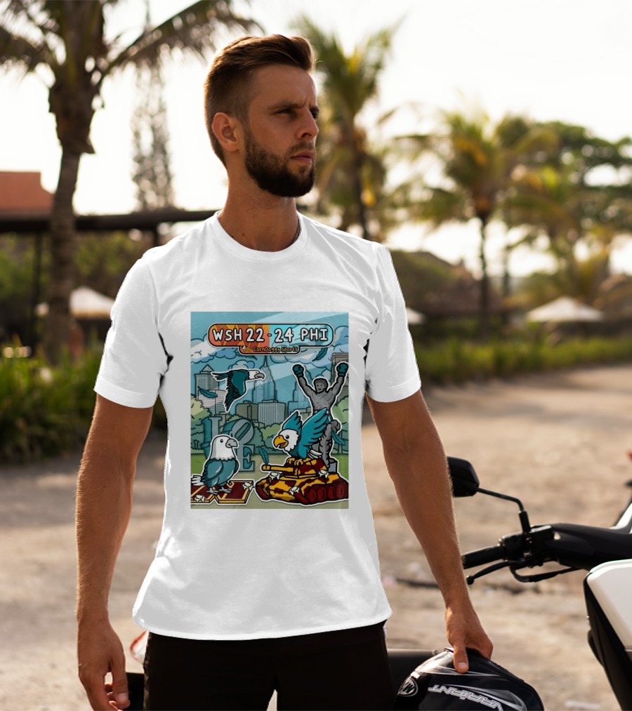 CornDoggy Sports WSH 22 24 PHI Washington Vs Philadelphia Eagles And Tank Scene T-Shirt