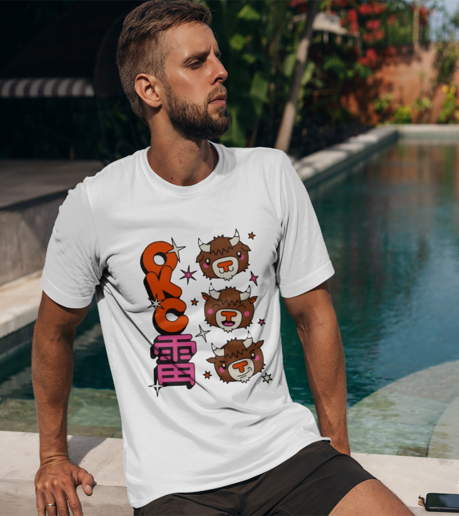 OKC Thunder Kawaii Bison Buffalo NBA Japan T-Shirt
