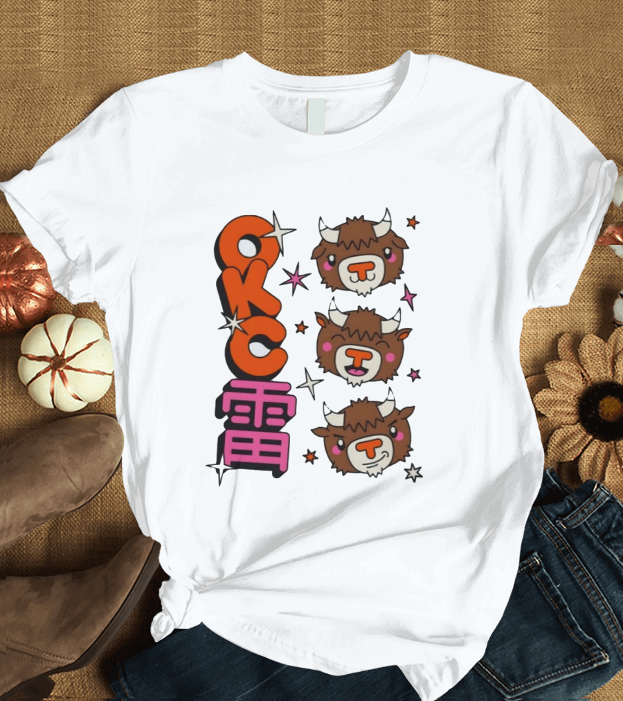 OKC Thunder Kawaii Bison Buffalo NBA Japan T-Shirt