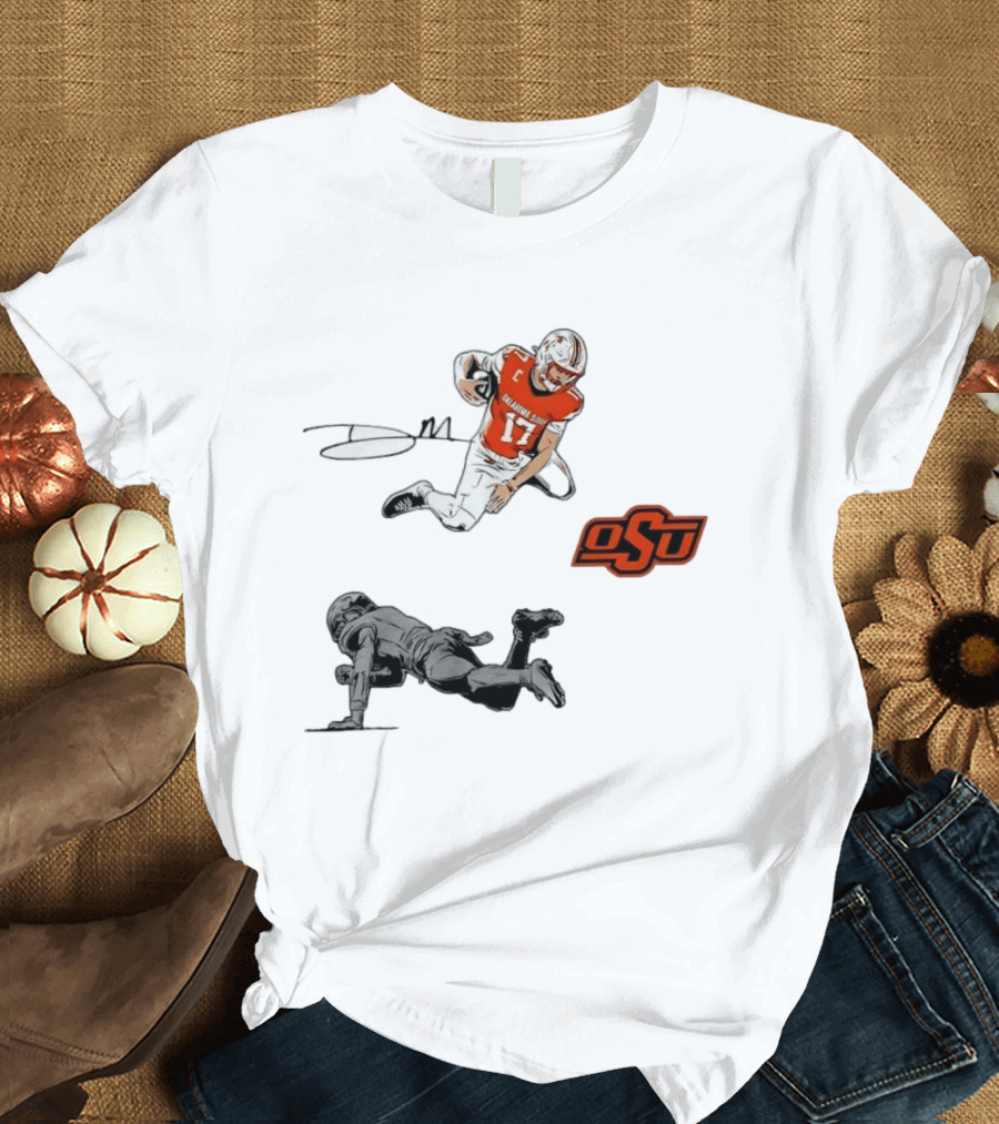 Oklahoma State Cowboys Football Drew Mestemaker Air Mesty OSU Quarterback 17 T-Shirt