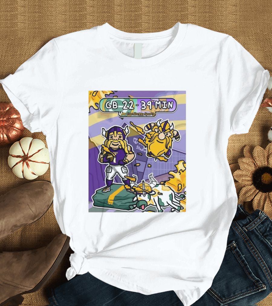 GB 22 39 MIN CornDoggy Sports Green Bay Packers Vs Minnesota Vikings T-Shirt