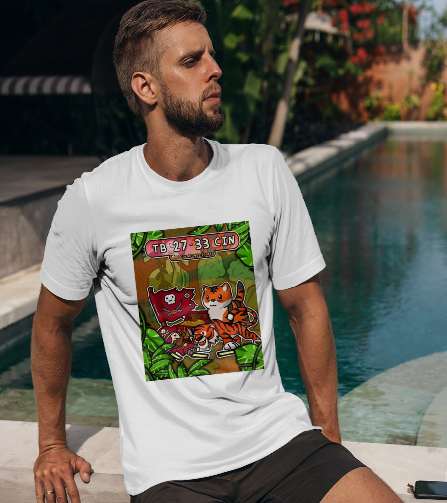 TB 27 33 CIN CornDoggy Sports Tampa Bay Buccaneers Vs Cincinnati Bengals T-Shirt