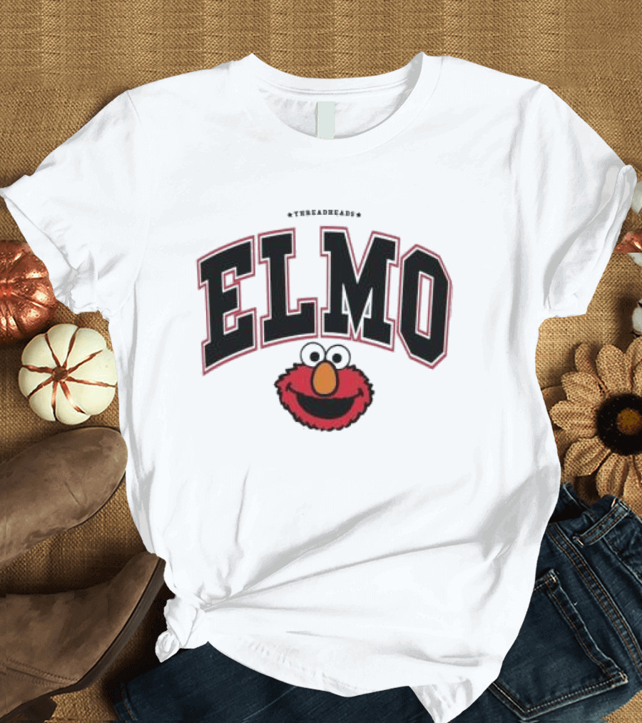 Qagoma Store 2023 Elmo College Red Ringer T-Shirt