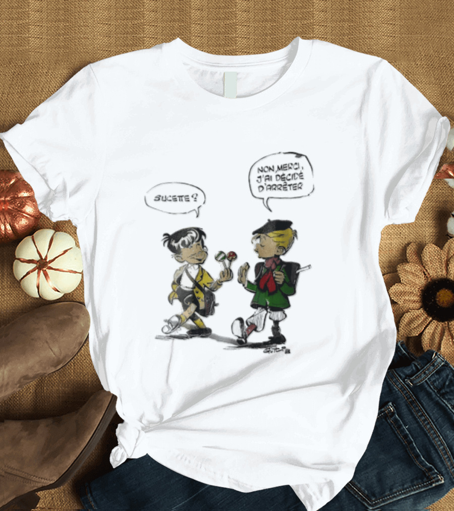Sucette Non Merci Jai Decide Darreter Gotlib Cartoon French Schoolboys T-Shirt