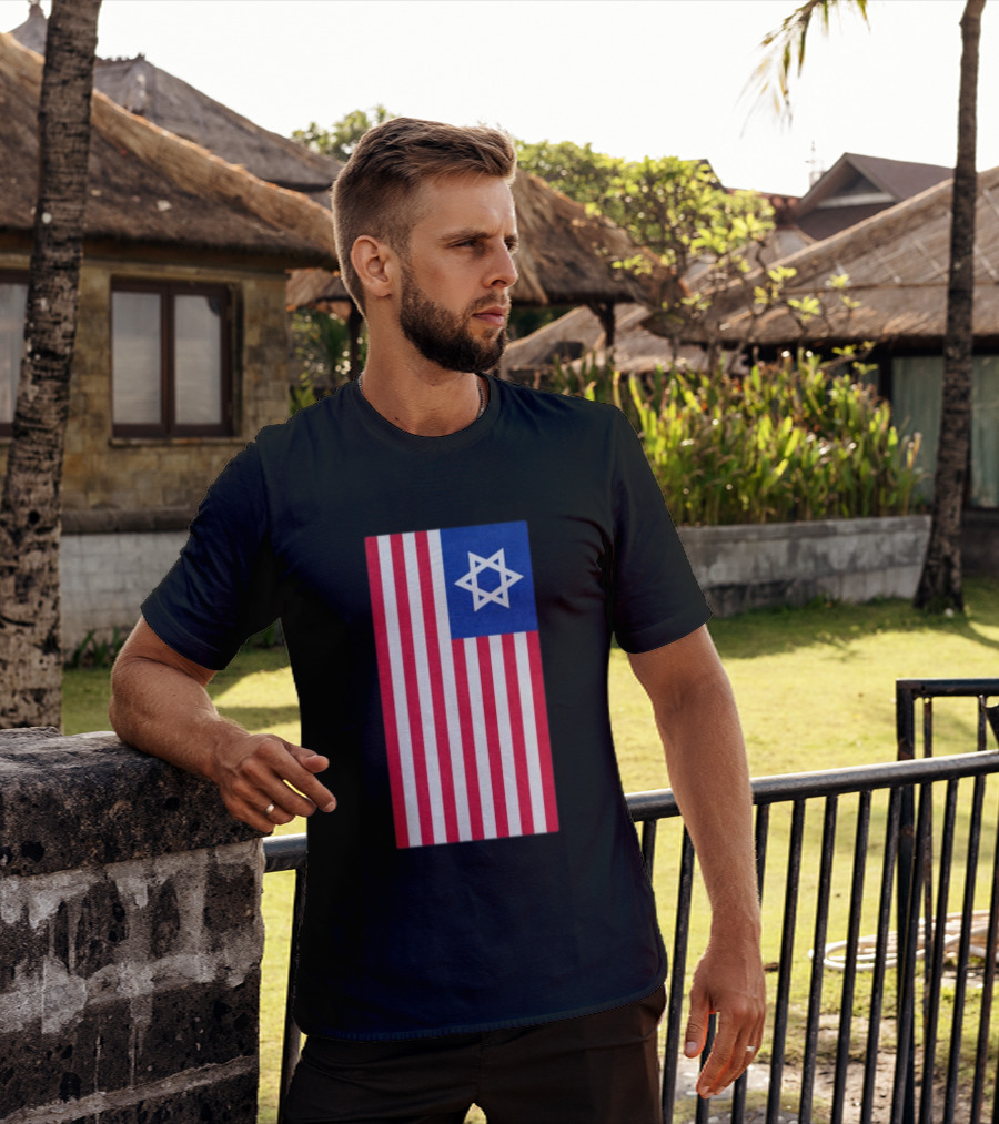 Hyde Force Store Very Serious Marine Casualty USA Israel Flag T-Shirt