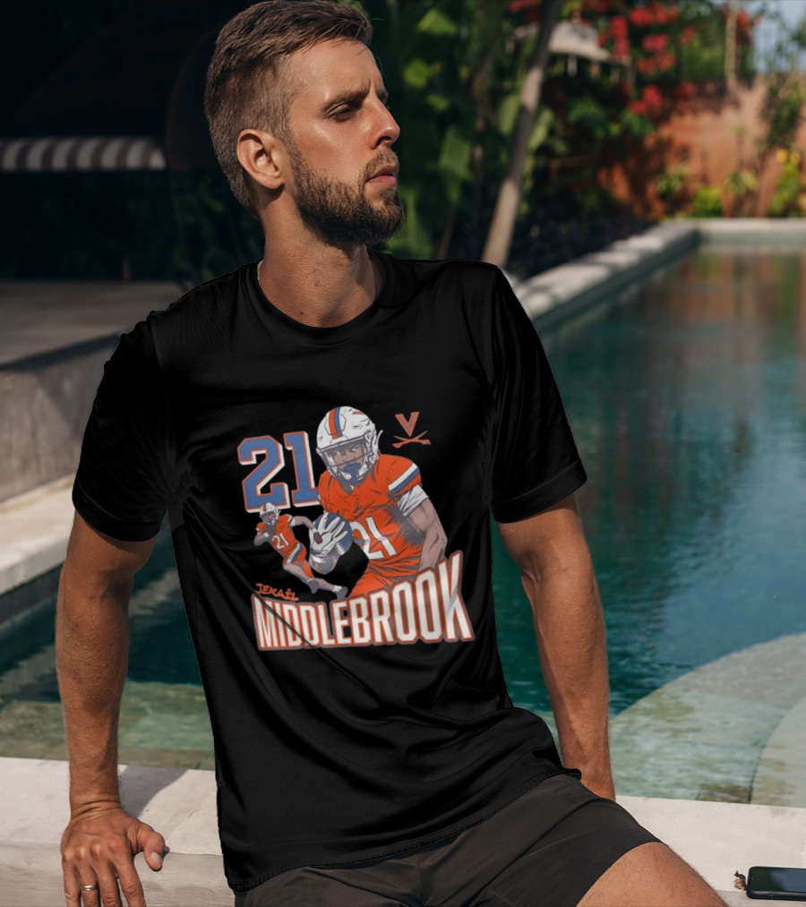 Jekail Middlebrook 21 Virginia Cavaliers Football Player T-Shirt