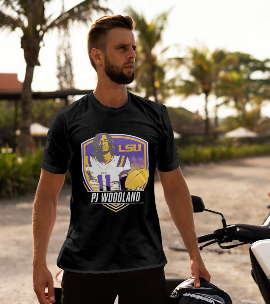 LSU Tigers Football PJ Woodland No 11 T-Shirt