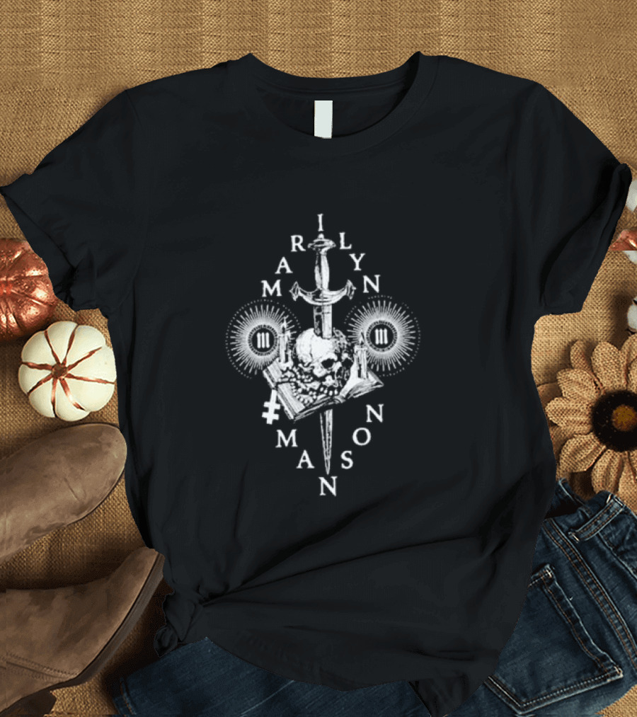 Marilyn Manson Freaks With Rob Zombie Skull Knife Tour 2026 T-Shirt