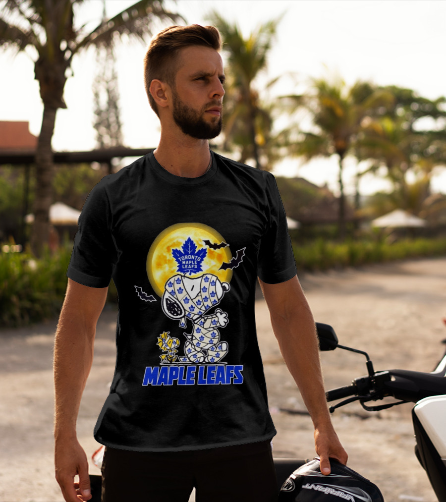 Toronto Maple Leafs Snoopy Woodstock Mummy Halloween Collaboration T-Shirt