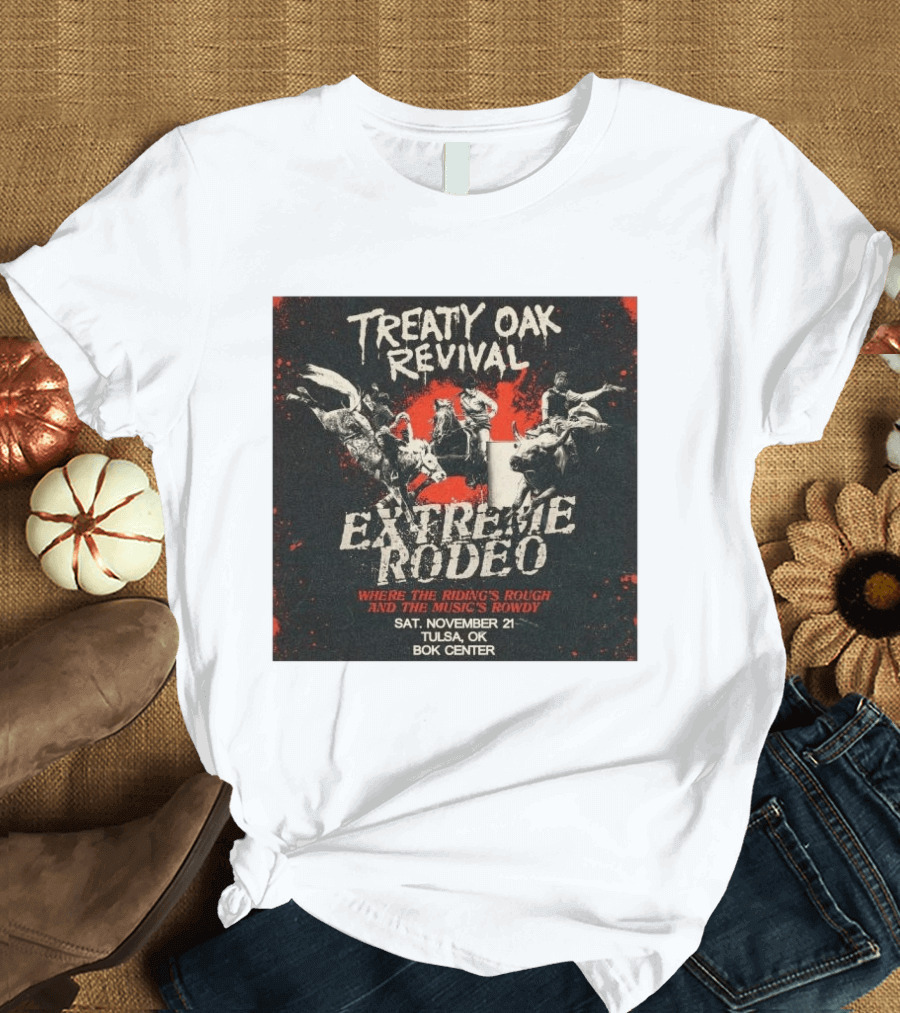 Treaty Oak Revival Extreme Rodeo Tulsa OK November 21 Bok Center Event T-Shirt