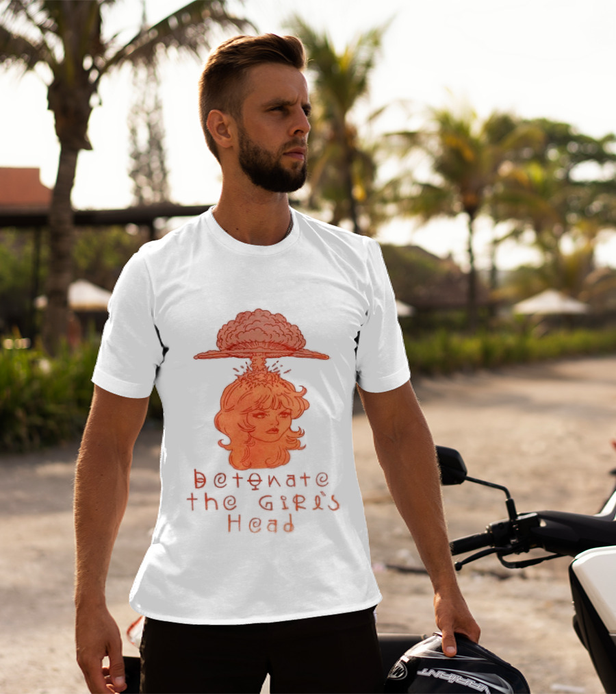 Hydeforce Store Detonate The Girl's Head Oat Dye T-Shirt