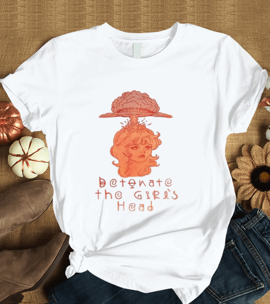 Hydeforce Store Detonate The Girl's Head Oat Dye T-Shirt