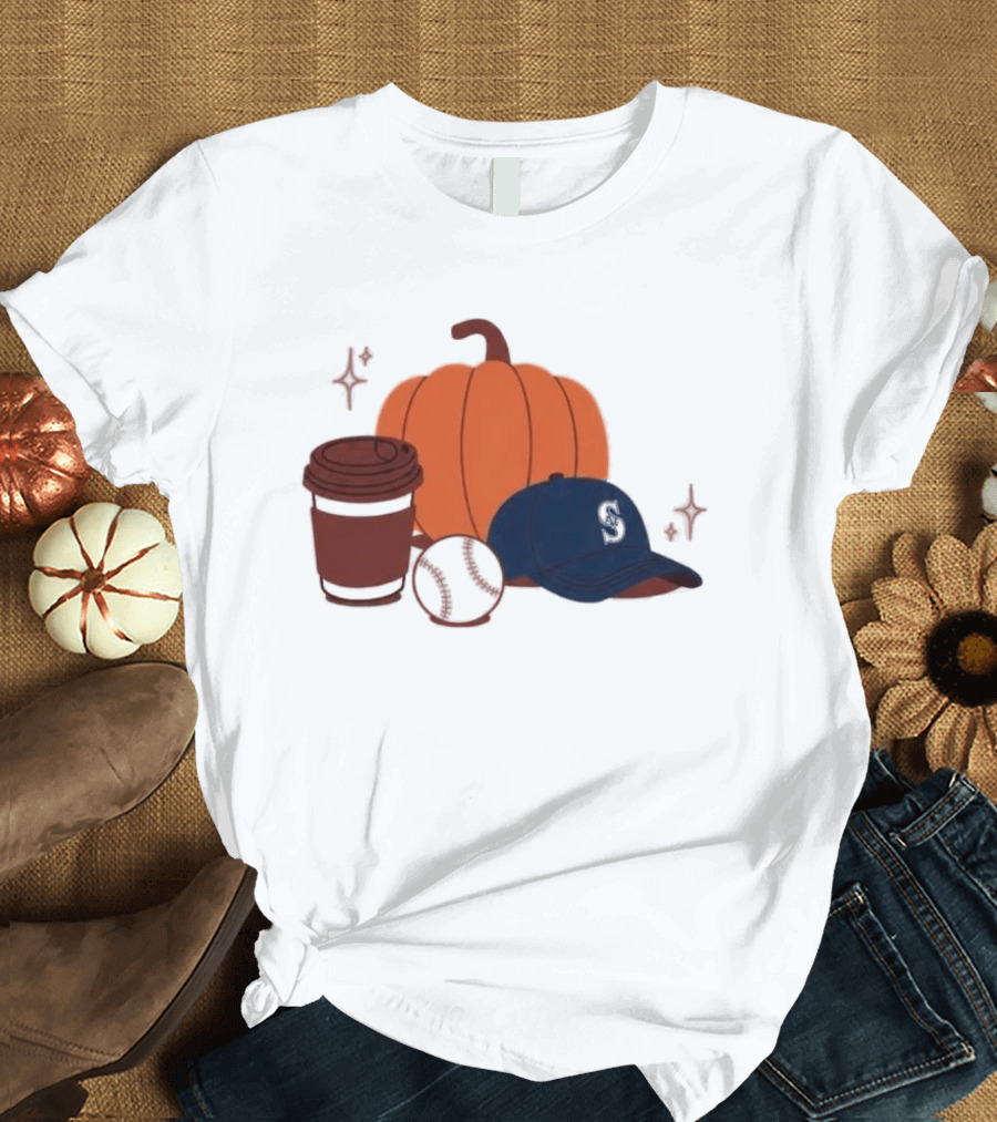 Mariners Pumpkinpalooza Coffee Baseball Cap Pumpkin T-Shirt