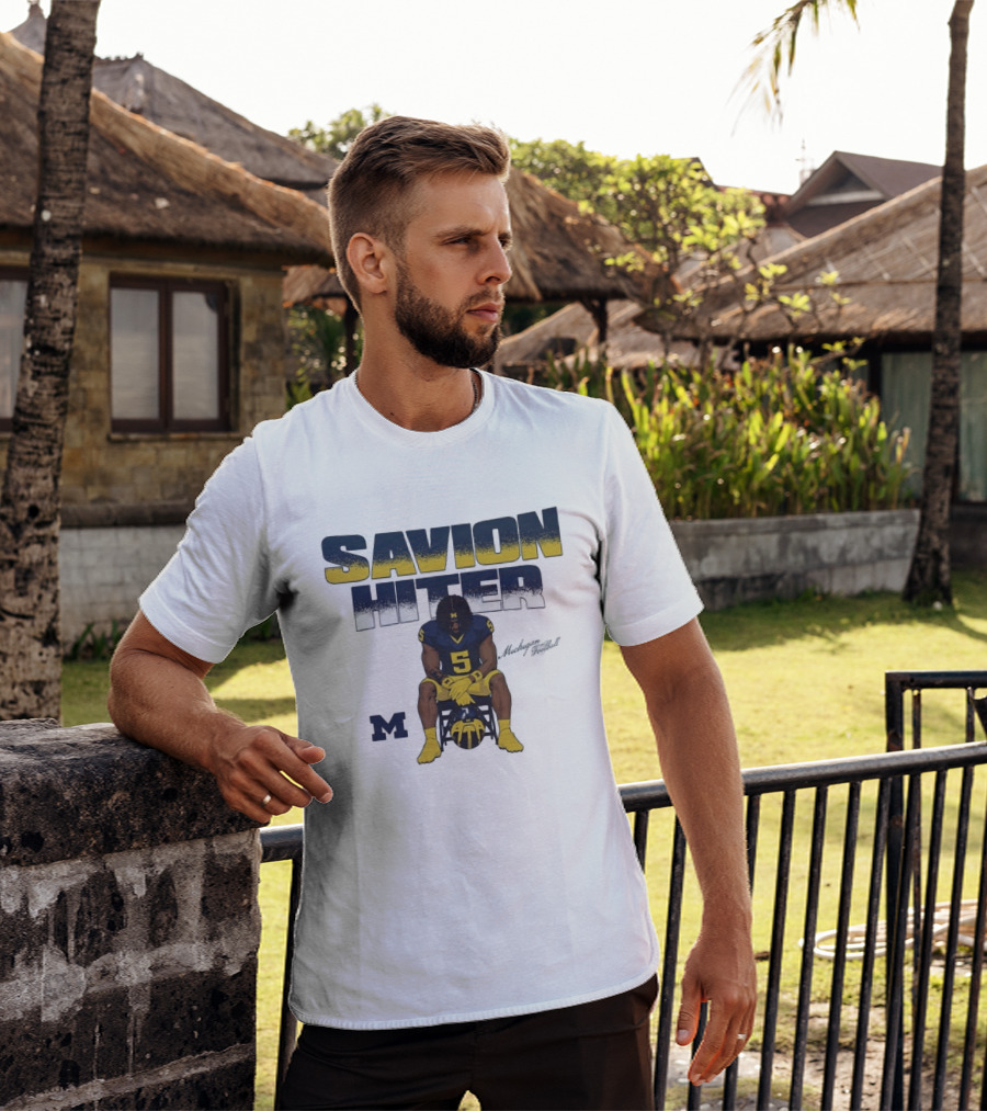 Savion Hiter No 5 Michigan Wolverines Football M T-Shirt