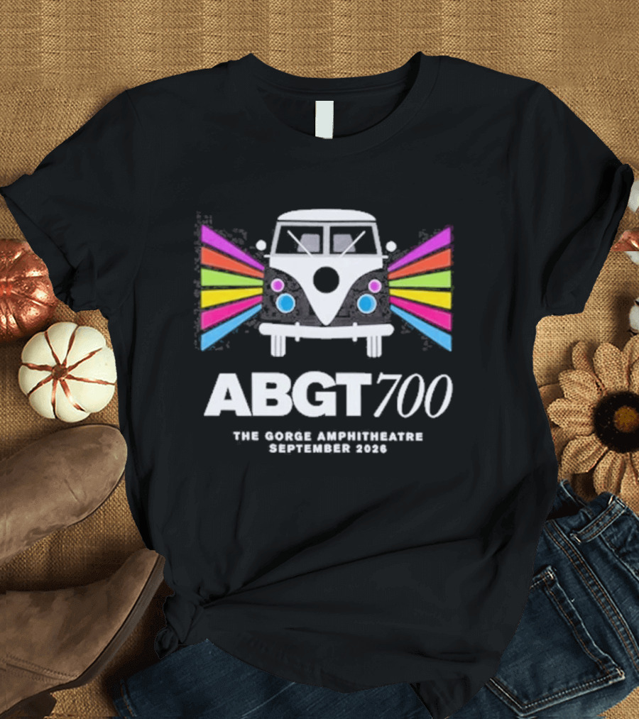 ABGT700 Gorge Amphitheatre September 2023 Festival Bus Rainbow T-Shirt